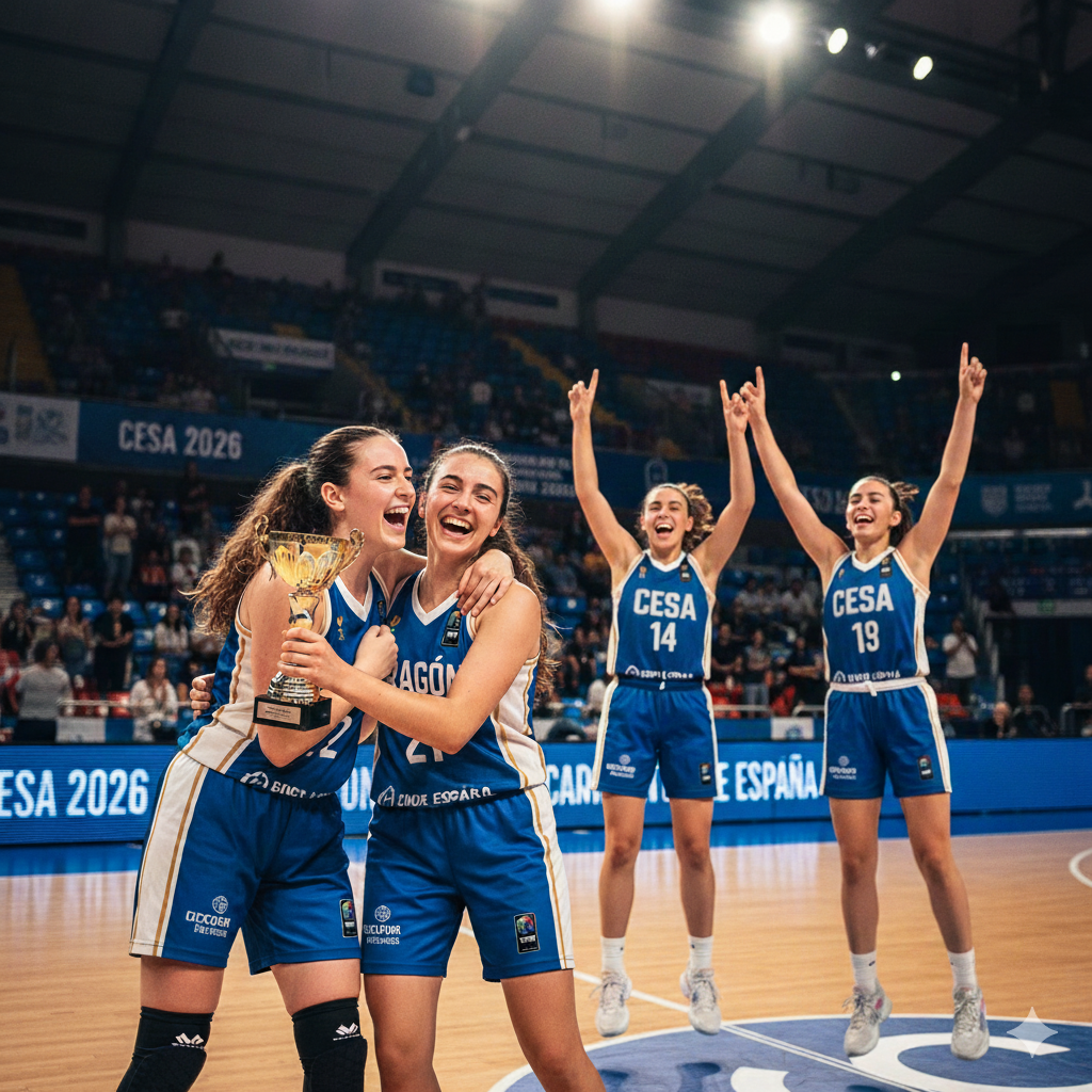 CESA 2026 baloncesto femenino celebración cadete infantil Zaragoza