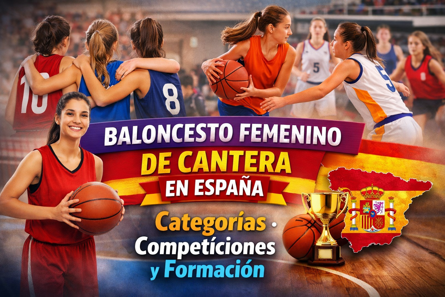 Baloncesto femenino de cantera en España con jugadoras jóvenes en categorías base y competiciones nacionales