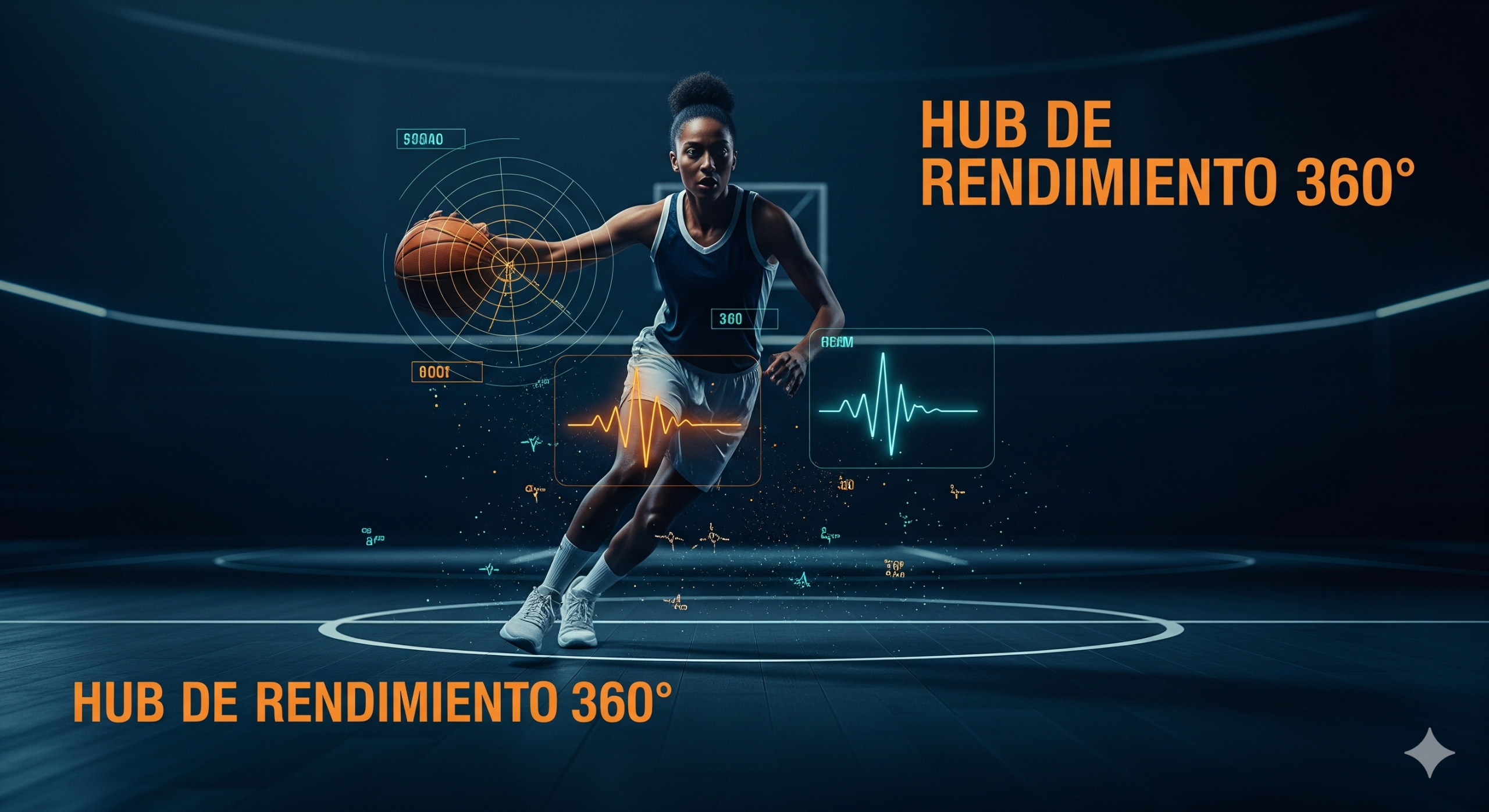 Interfaz tecnológica del Hub 360: Optimización del rendimiento y biomecánica en el basket femenino.