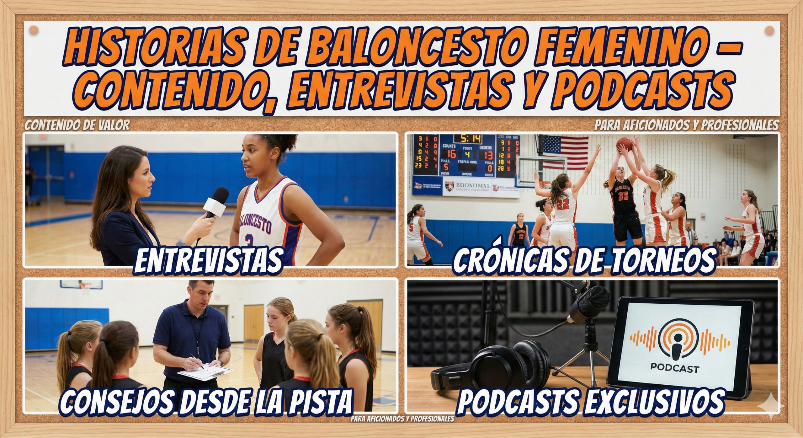 Historias de baloncesto femenino: entrevistas, torneos, consejos y podcasts