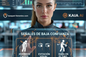 Señales de baja confianza en una jugadora de baloncesto