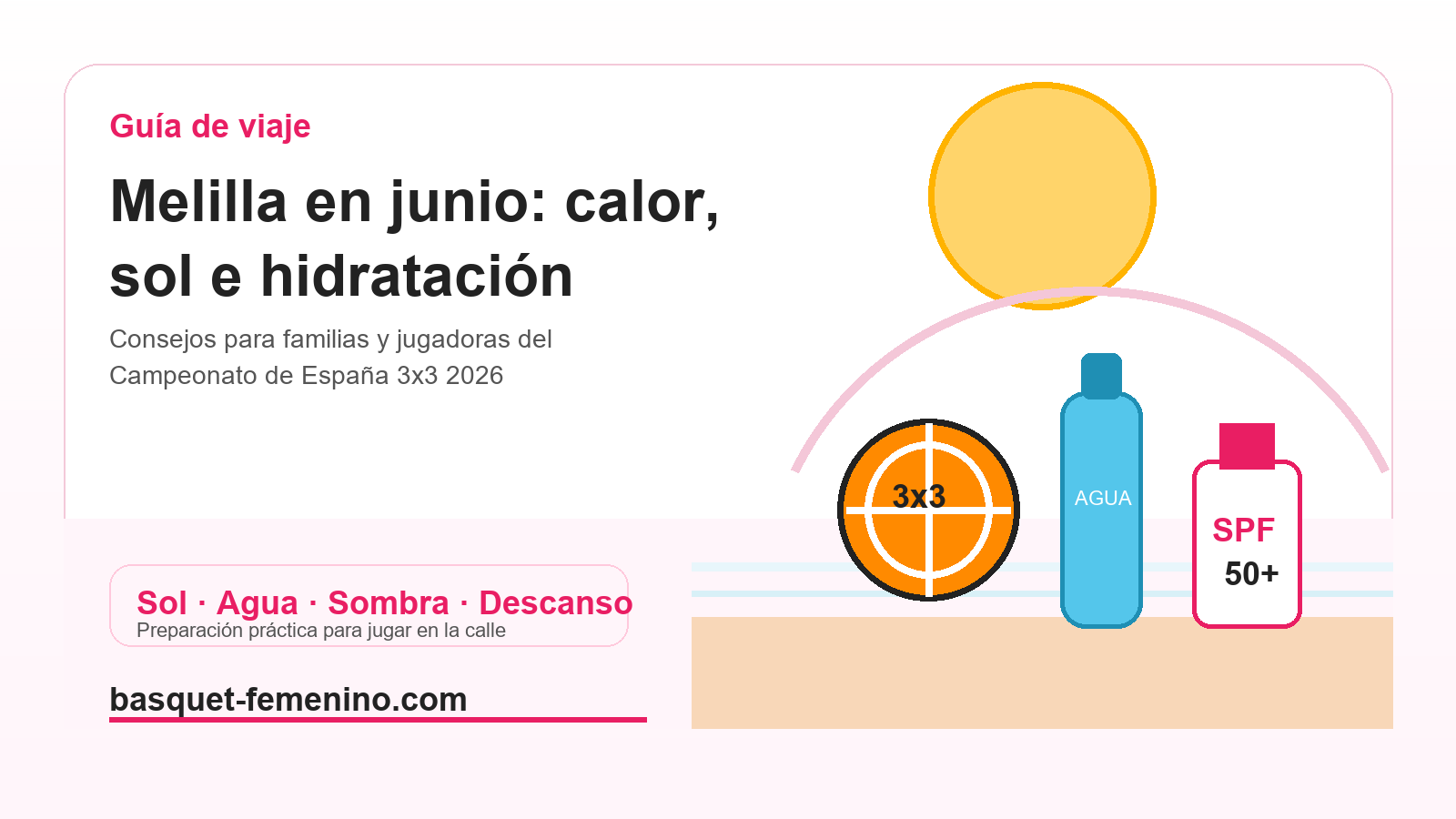 Guia para viajar a Melilla en junio al Campeonato de Espana 3x3 2026 con consejos de sol hidratacion y calor